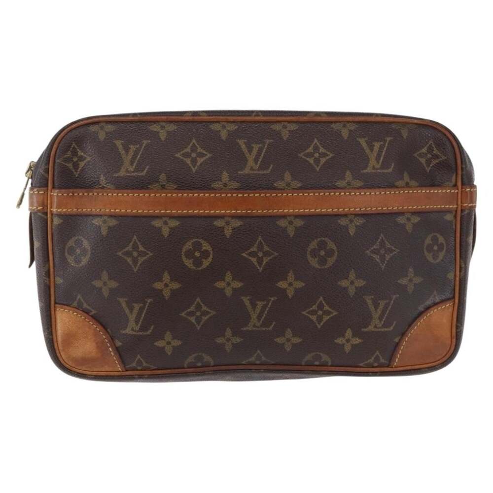 Louis Vuitton Monogram Compiegne 28 Clutch Bag Brown